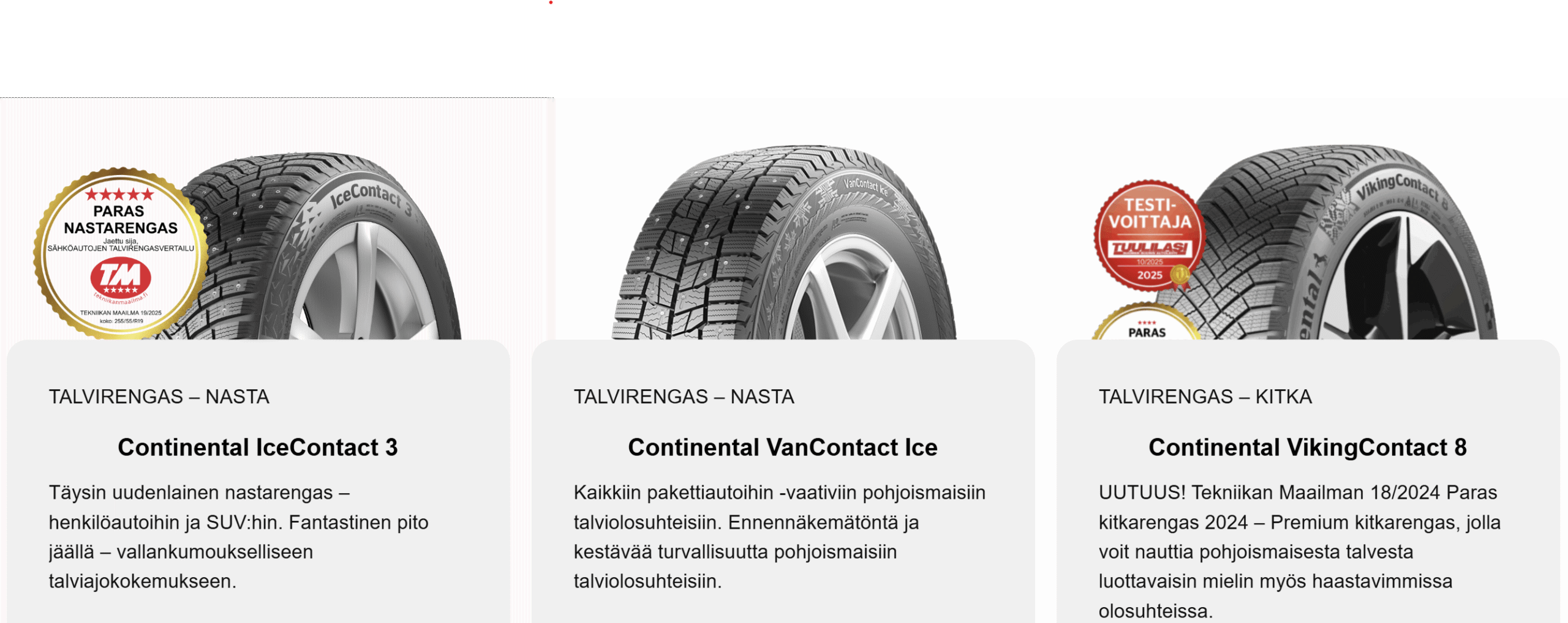 Parhaat talvirenkaat sähköautoon